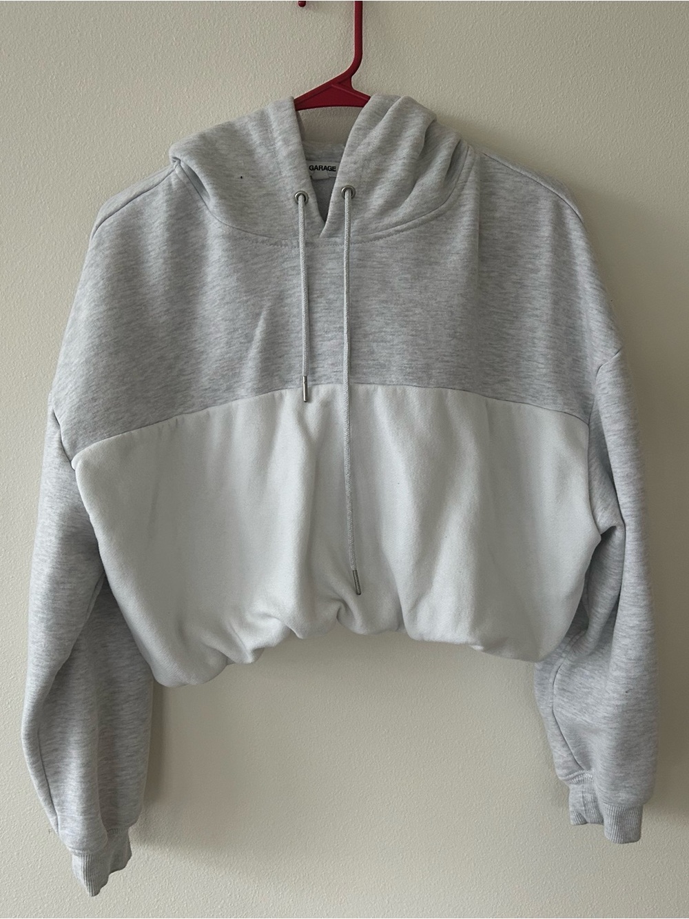 Garage Cropped Two-Tone Hoodie